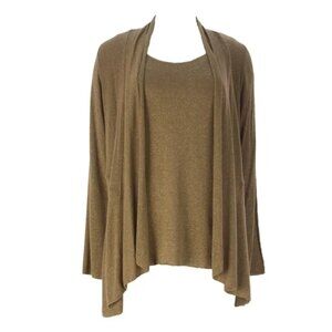 Miraclebody by Miracle Suit Gold Glitter Tank Top with Cardigan Set